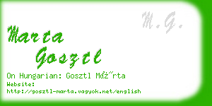 marta gosztl business card